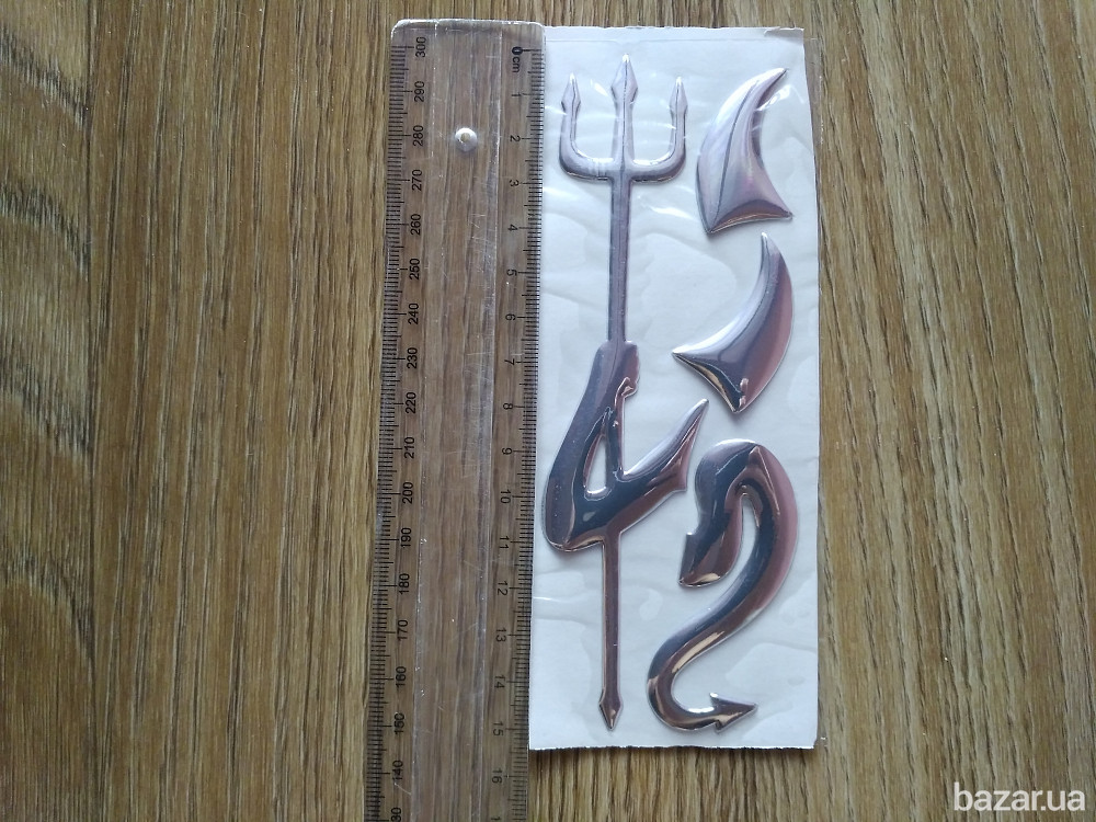 Наклейка на авто Чёртик выпуклая на эмблему авто Борисполь - изображение 4