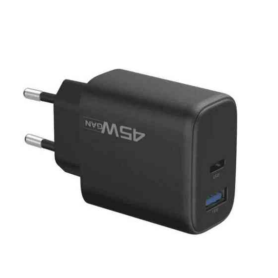 Мережевий зарядний пристрій Proove Silicone Power 2 45W (Type-C + USB) Black (WCSP24110001) Харків