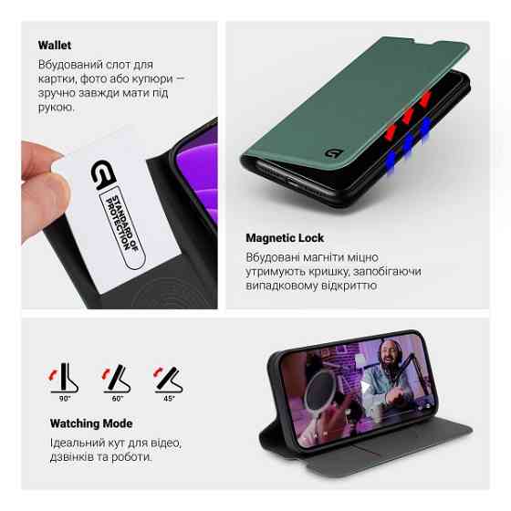 DM Чохол-книжка ArmorStandart OneFold для Motorola G86 Power 5G Green (ARM86712) Харків