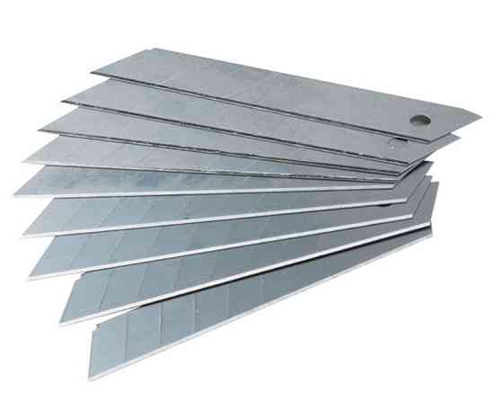 Лезвие для строительного ножа MASTERTOOL 18 мм 7 сегментов набор 10 шт 17-0548 Харьков