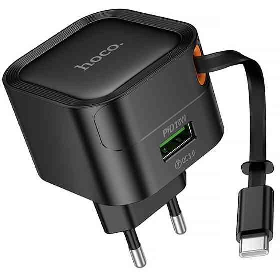 Уценка СЗУ Hoco C154A Changer With Retractable Cable Type-C PD20W+QC3.0 (1USB-C) Херсон