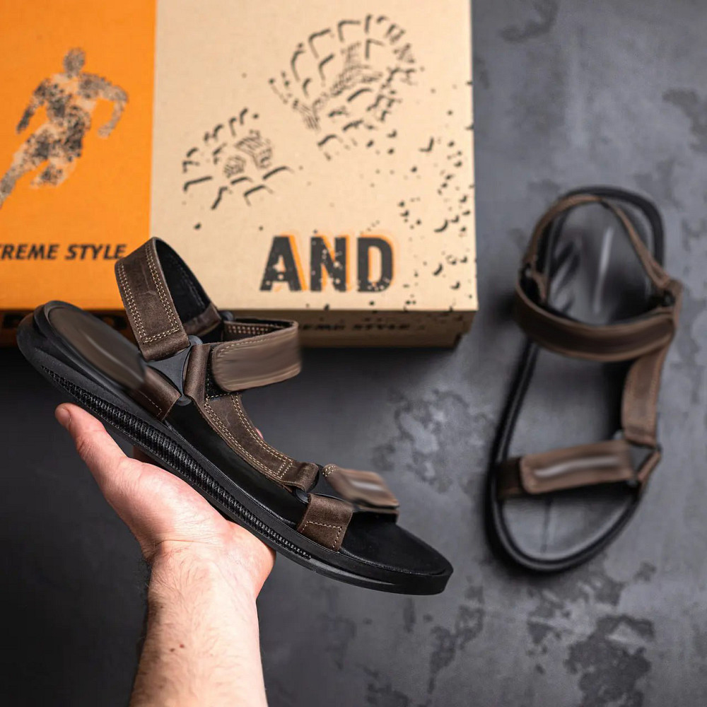 Мужские кожаные сандалии  Brown Киев - изображение 9