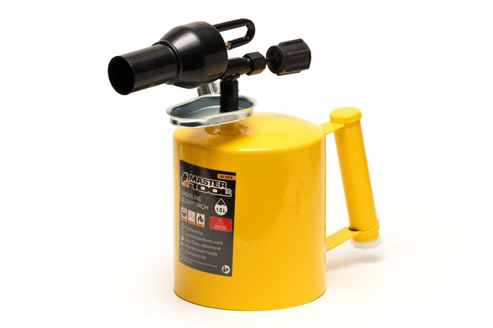 Лампа паяльная бензиновая MASTERTOOL 1.5 л 1100°С 32 мм 1200 г/час 0.25 МПа 44-5215 Харків - зображення 1