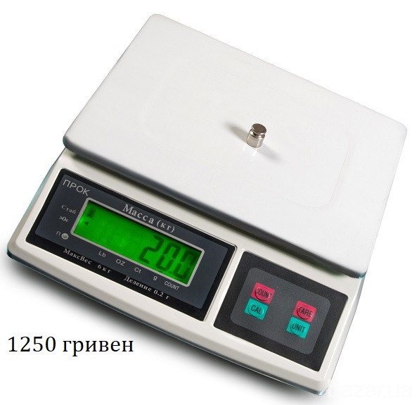 Фасовочные весы 217х175 мм 6 кг Чернігів - зображення 1
