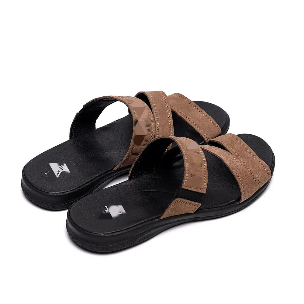 Мужские кожаные  летние шлепанцы-сланцы Olive Київ - зображення 4