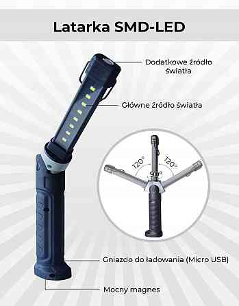 Аккумуляторный светодиодный фонарь 8+1 (LED) PROTESTER SMD-LED Харків