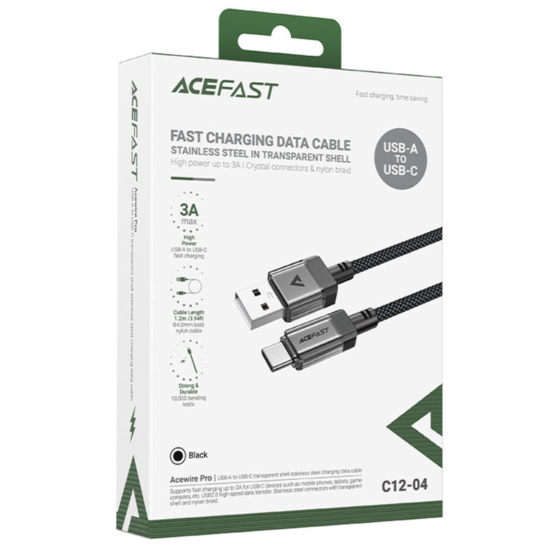 Дата кабель Acefast C12-04 USB to Type-C 3A (1.2m) Херсон - зображення 5