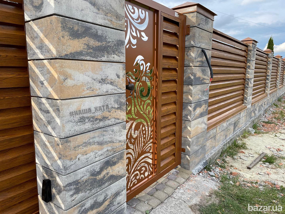 Забор,огорожа,металевій паркан жалюзі купити,ворота откатные,калітка брама,хвіртка.Ціни виробника Львов - изображение 2