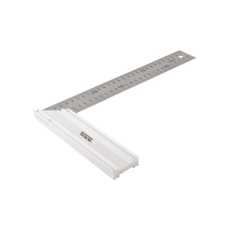 Угольник строительный MASTERTOOL из нержавеющей стали 300 мм ручка Al 30-1300 Харьков - изображение 1