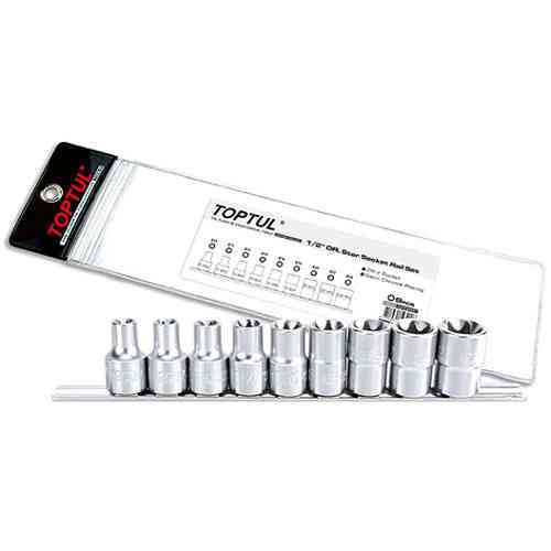 Набор головок TORX на планке TOPTUL 1/2" E10-E24 9ед. GAAG0901 Харків