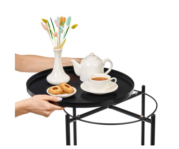 Стіл Макс журнальний круглий чорний Дніпро - зображення 2