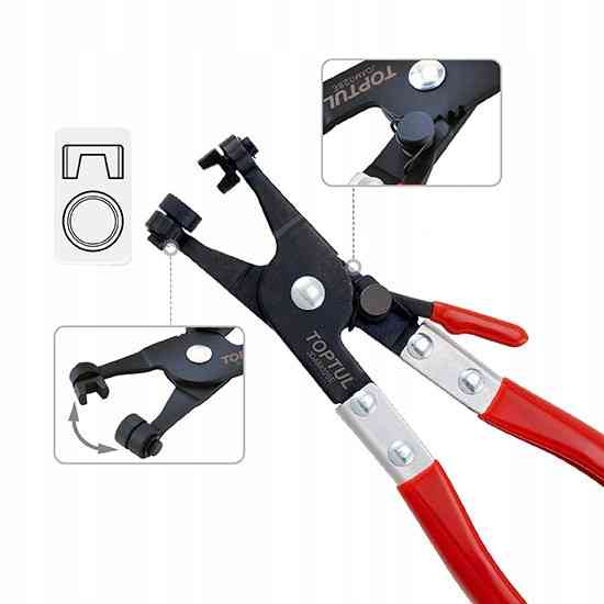 Клещи для снятия хомутов прямые TOPTUL JDAM028E Харків