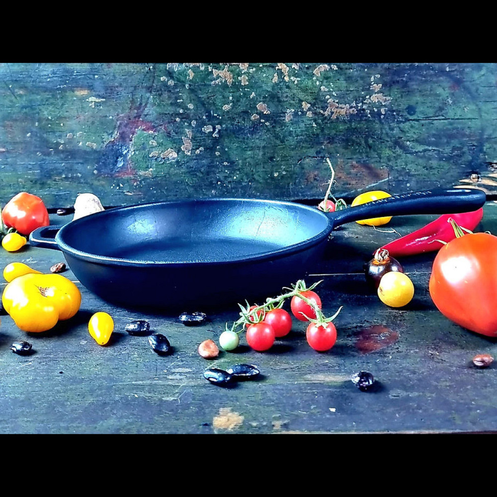 Сковорода чугунная Maysternya с крышкой 24х4 см Т2013С3 Одесса - изображение 6