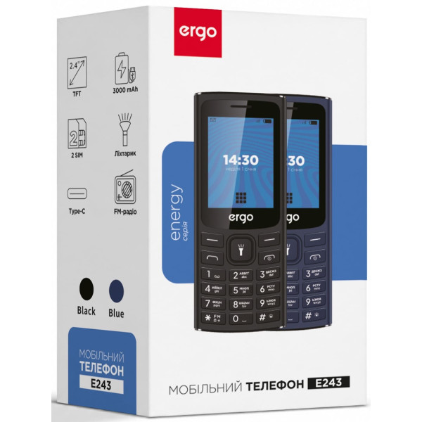 Телефон ERGO E243 Blue Харків - зображення 6