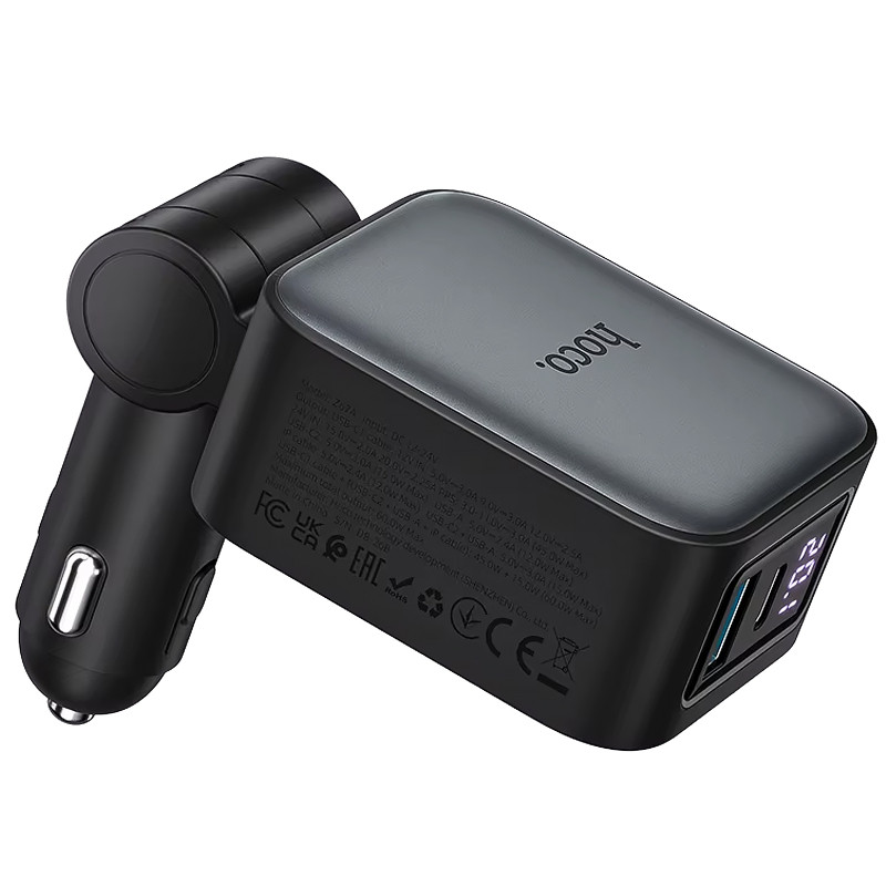 АЗУ Hoco Z67A Triunfar PD45W+QC3.0 total 60W with retractable cables (1USB-A/2C/1L) Херсон - изображение 4