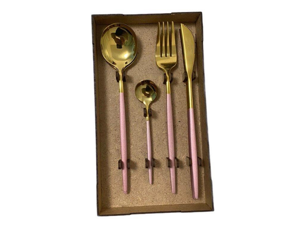 Набор столовых приборов розовый на 4 персоны (код 00216) Киев - изображение 6
