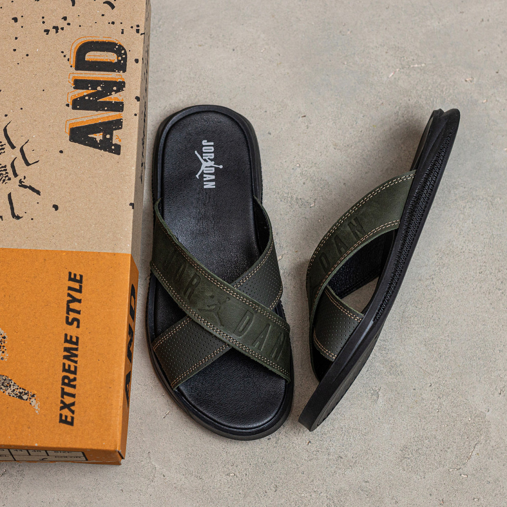 Мужские кожаные  летние шлепанцы-сланцы Jordan Київ - зображення 5