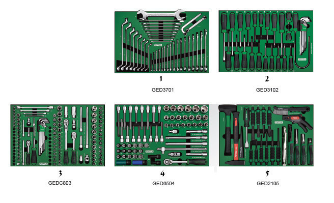 Тележка для автосервиса с инструментом TOPTUL 7 секций 282 ед. VW-Audi Group GE-28210 Харьков - изображение 3