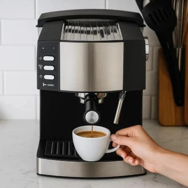 Кофеварка рожковая Domotec MS-113 850 Вт черная Киев - изображение 10