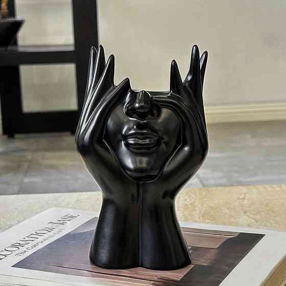 Ваза-органайзер «Art Body» для цветов, косметики, канцелярии 17см черная Одесса