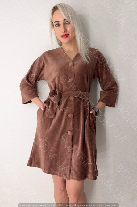 Женский кофейный халат "Macchiato" (арт. LGV 214/00/02) Кривий Ріг - зображення 3