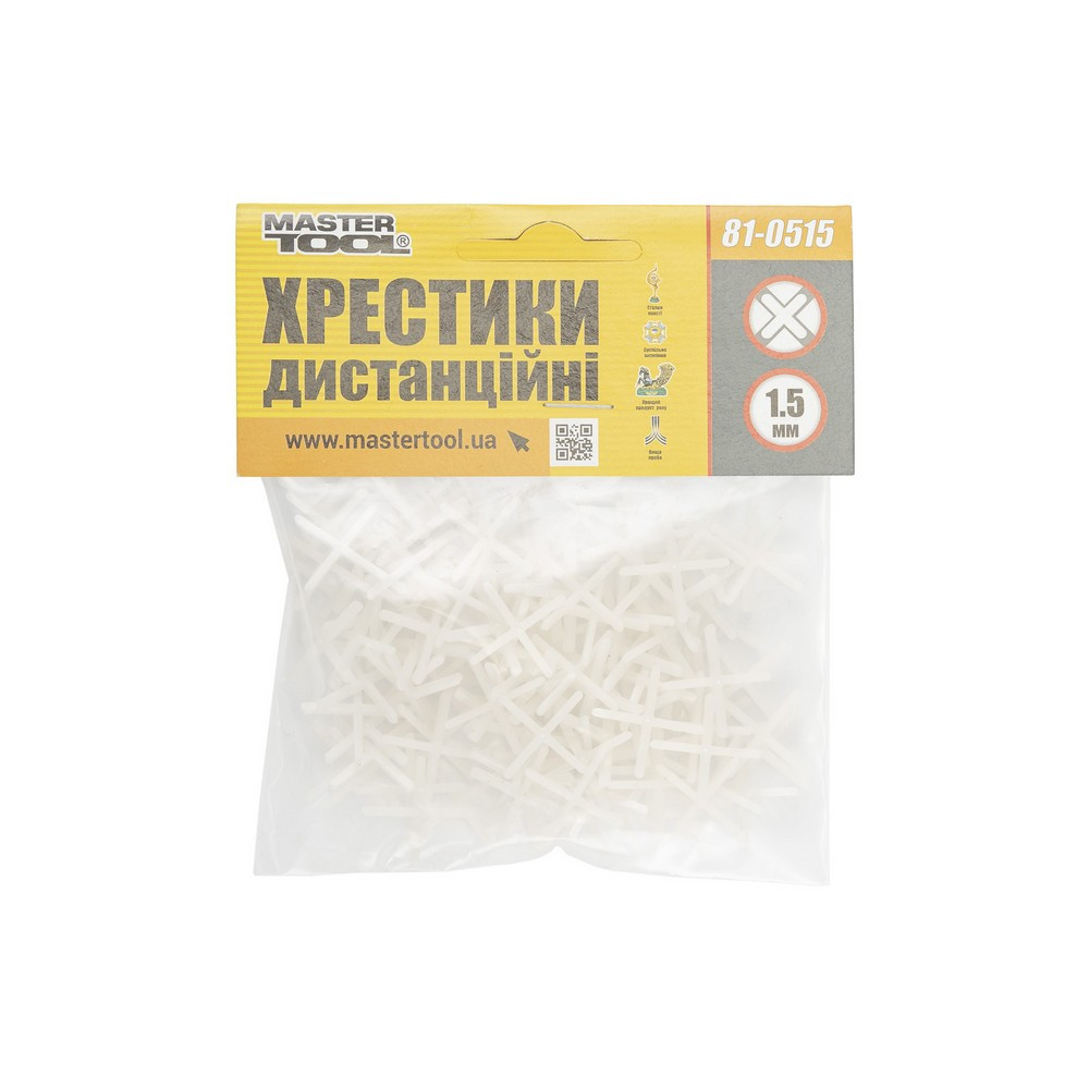 Крестики дистанционные для укладки керамической плитки MASTERTOOL 1.5 мм 120 шт 81-0515 Харків - зображення 3