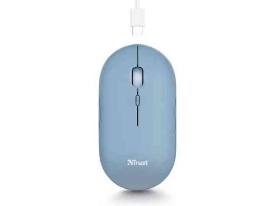 Мышь компьютерная безпроводная Trust Puck Rechargeable Ultra-Thin BT WL Silent Blue 24126_TRUST голу Киев