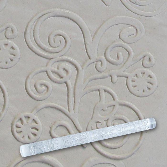 Скалка кондитерська рисунок Empire Завиток з квітами EM-8942 21 см Киев - изображение 1