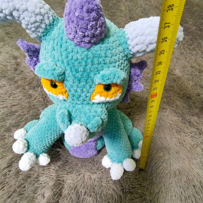 Дракон Дракоша іграшка в'язана супер м'яка ручна робота Нововолинськ - зображення 4