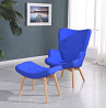 Крісло Флоріно з банкеткою синя тканина Дніпро