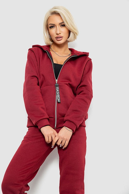 Спортивний костюм жіночий на флісі, бордовий | Новий | S-XL Одеса - зображення 1