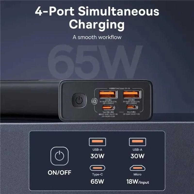 Уценка Портативное ЗУ Power Bank Baseus Star-Lord Digital Display 65W 20000 mAh (P10022906113-00) Херсон - изображение 6