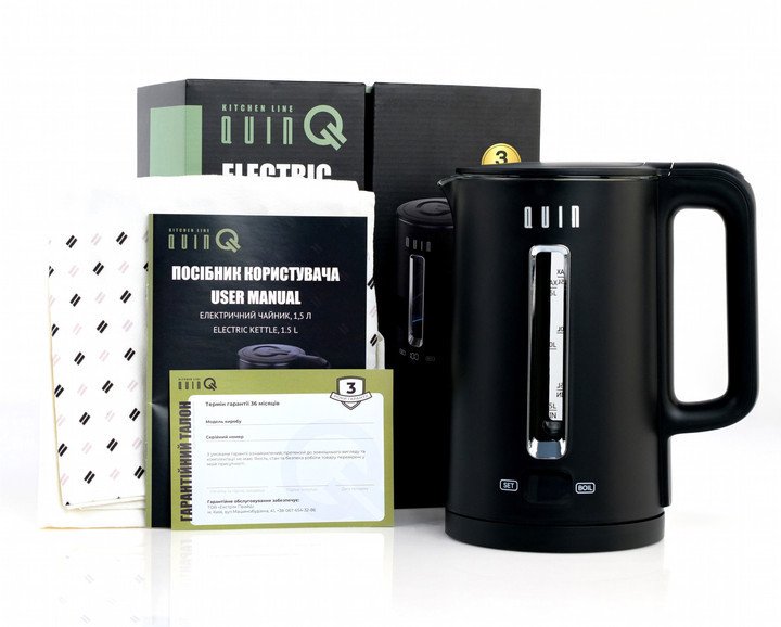 Электрочайник QUIN KTL-202 Black 1.5 л черный Київ - зображення 7