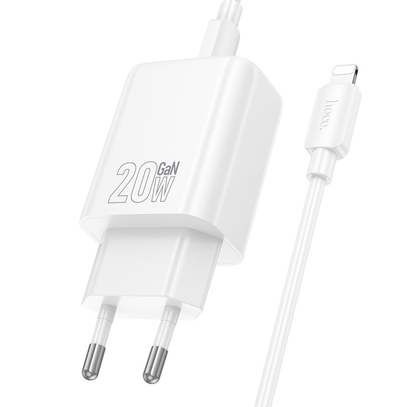 СЗУ Hoco N61 Gentle PD20W+QC3.0 (1USB-A/1C) + кабель Type-C to Lightning Херсон - изображение 3