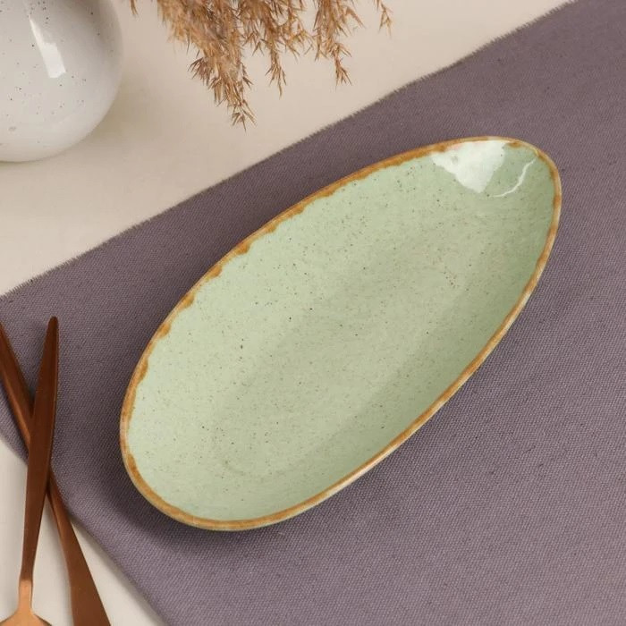 Блюдо для подачі Декор Кераміка Азія Brown loft Pistachio КЛФ-105 фісташкове Киев - изображение 1