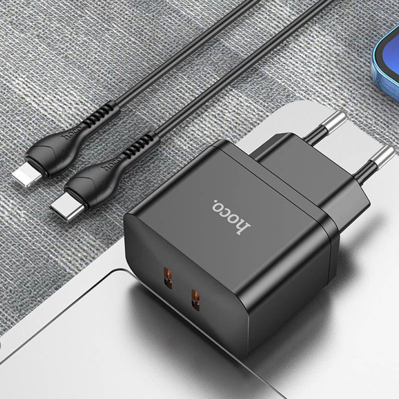 СЗУ Hoco N29 PD35W (2USB-C) + кабель Type-C to Lightning Херсон - изображение 9