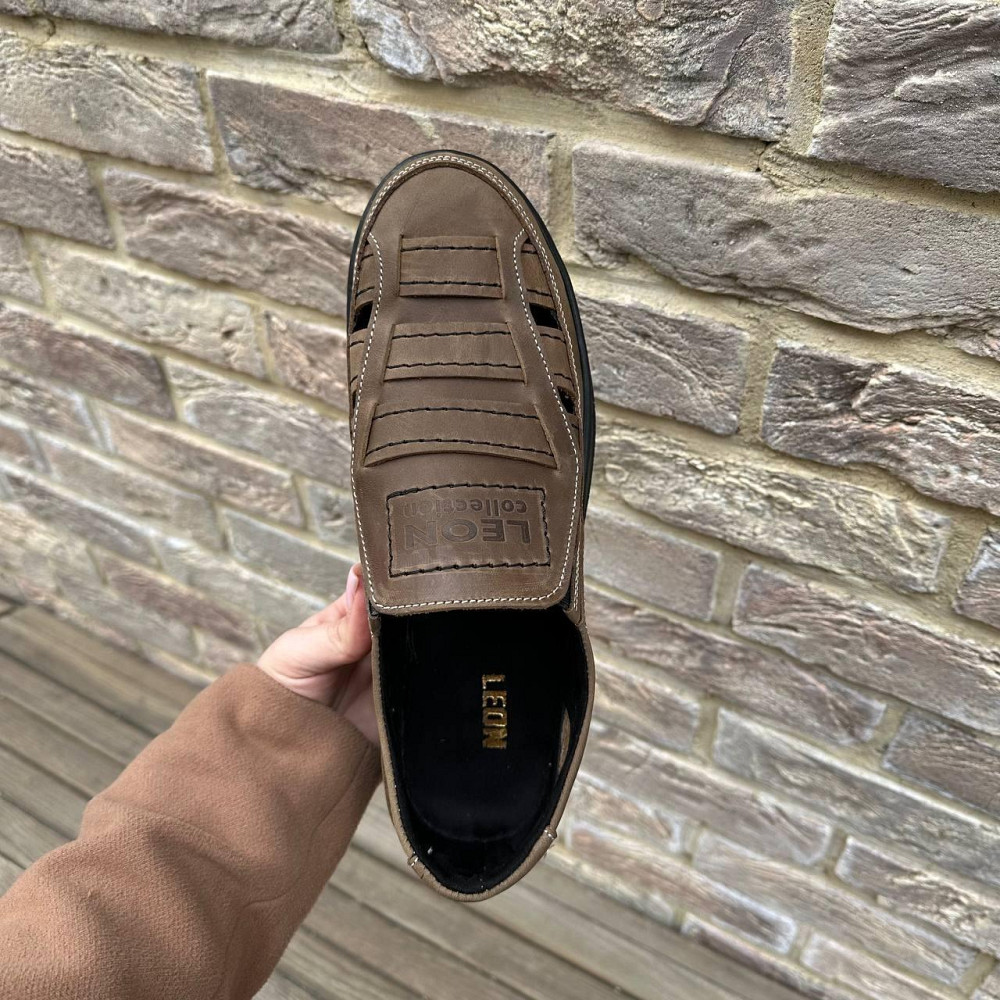 Мужские кожаные летние туфли Leon Olive Киев - изображение 3