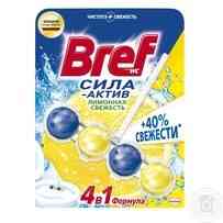 Туалетные блоки для унитаза Bref Сила Актив Лимонная Свежесть 50г Київ