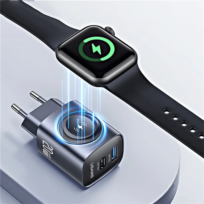 СЗУ Usams US-CC293 T67 Multifunctional iWatch Charger 20W (1USB-A/1C) Херсон - зображення 4