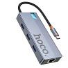 Переходник HUB Hoco HB51 Wow 6in1 (Type-C to HDTV+RJ45+PD+3xUSB3.0) Херсон