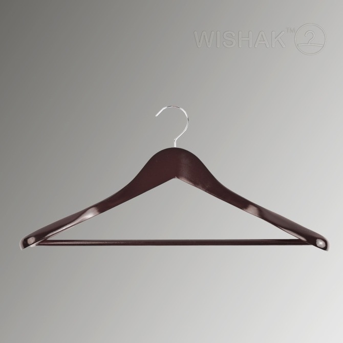 Дерев'яна костюмна вішалка 45 см з широкими плечиками Хмельницький - зображення 2