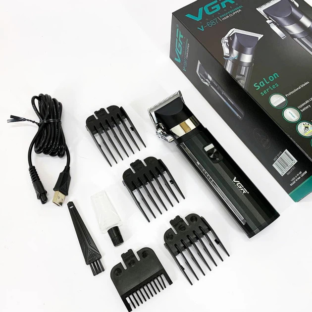 Машинка для стрижки аккумуляторная VGR V-687 10 Вт черная Київ - зображення 8