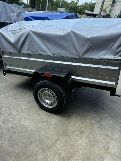 Новий авто причіп 200х130х40 з оцирнкованими бортами! Буск - изображение 3