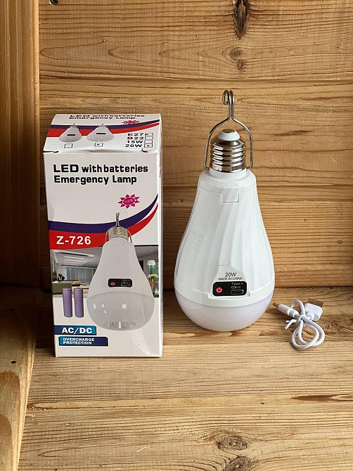 Лампочка – ліхтарик із акумуляторами 2×18650 Z-726 цоколь E27 Одесса - изображение 1