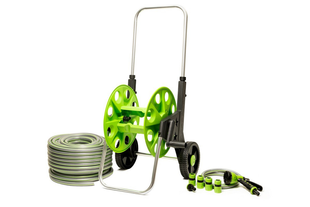 Катушка со шлангом MASTERTOOL ½" 50 м с телескопической ручкой на колесах 92-8800 Харків - зображення 2