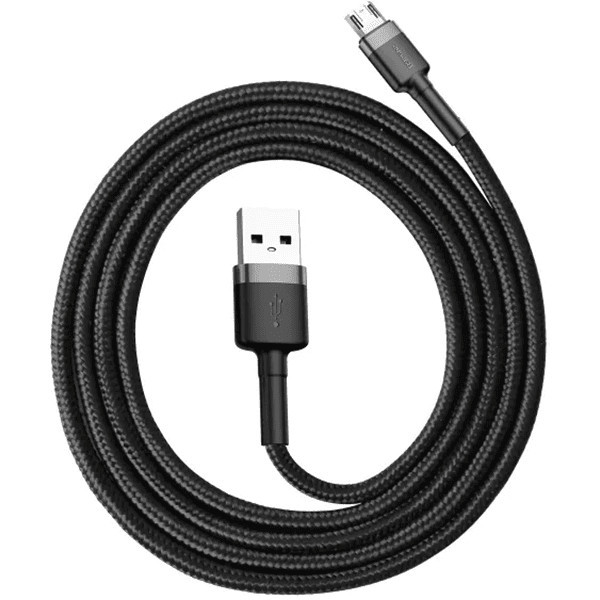 Кабель Baseus Cafule USB to Micro 2.4A 1m Gray/Black (CAMKLF-BG1) Харьков - изображение 4