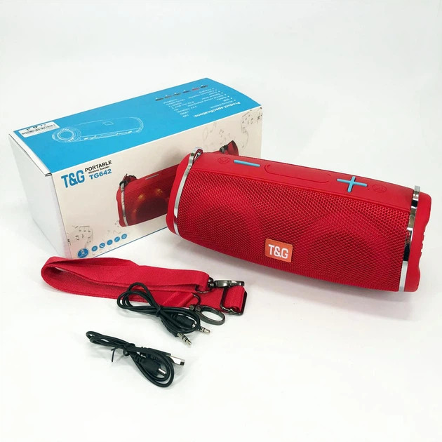 Колонка портативная Bluetooth T&G TG642 red красная Київ - зображення 7