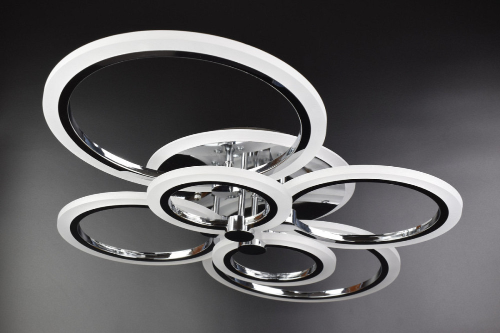 Люстра стельова LED з пультом A2374/6-RGB-ch Хром 11х57х77 см. Київ - зображення 1