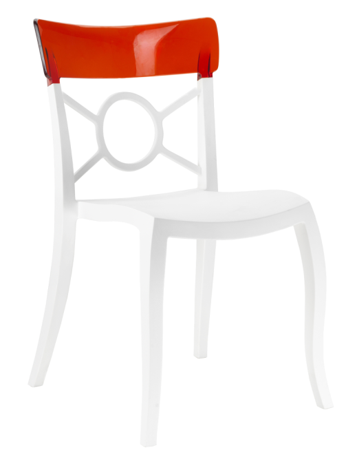 Стул Papatya Opera-S сиденье белое, верх прозрачно-тёмно-красный Киев - изображение 1
