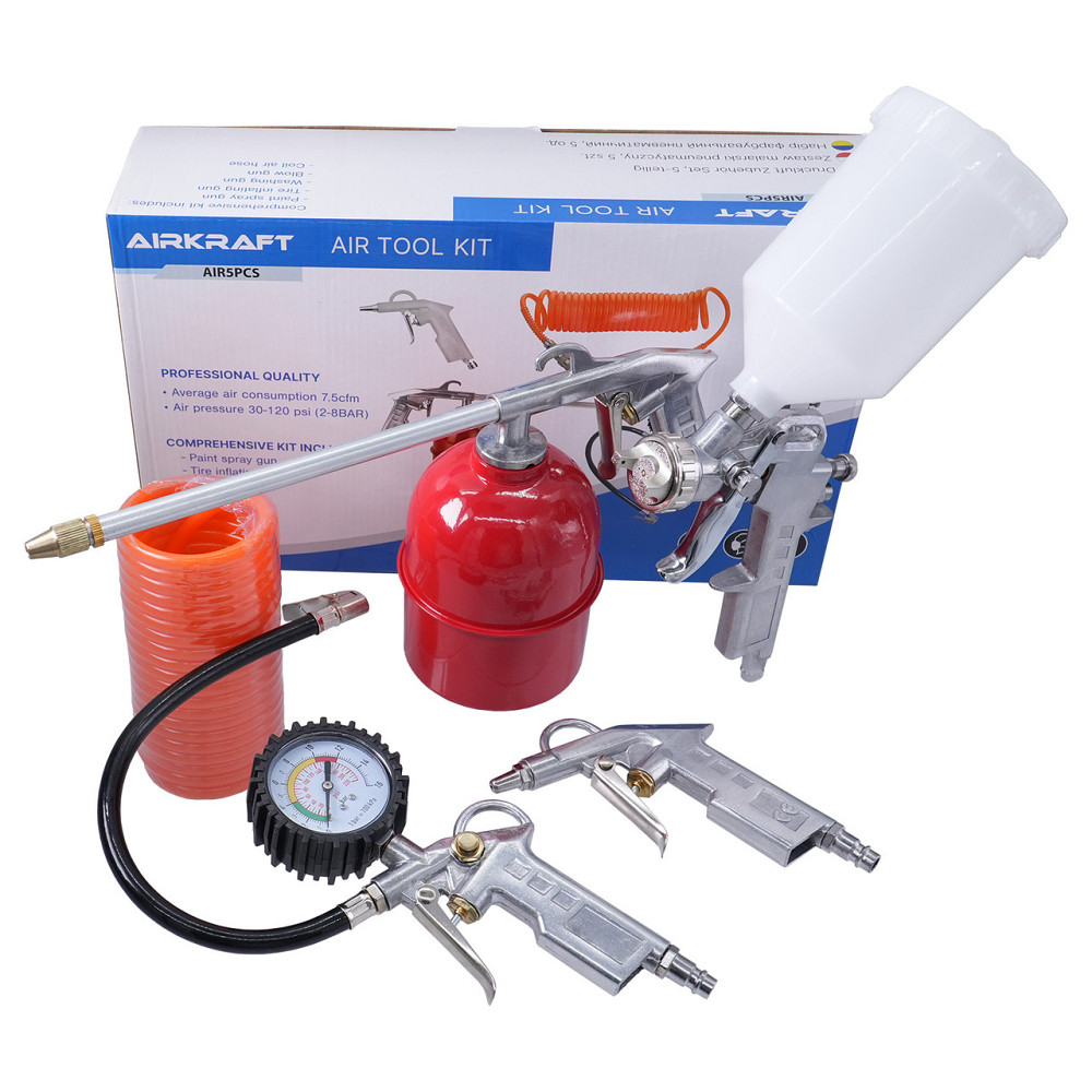 Набор покрасочный пневматический 5 ед. AIRKRAFT AIR5PCS Харків - зображення 1